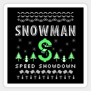 Snowman Speed Showdown Christmas Racing Fast Money Christmas Tree Xmas Racer Magnet